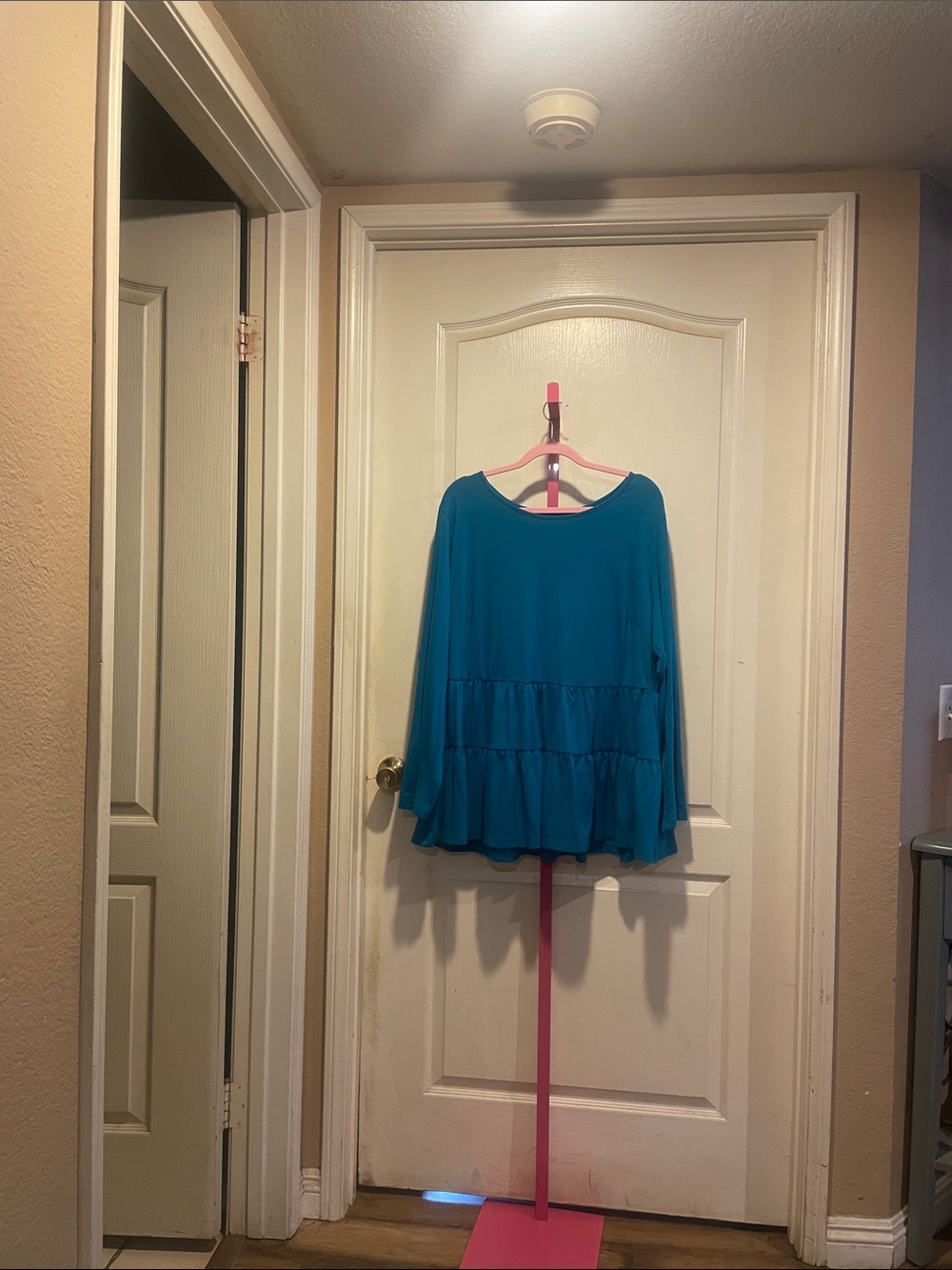 Teal Long-Sleeve Ruffled Peplum Top - Women